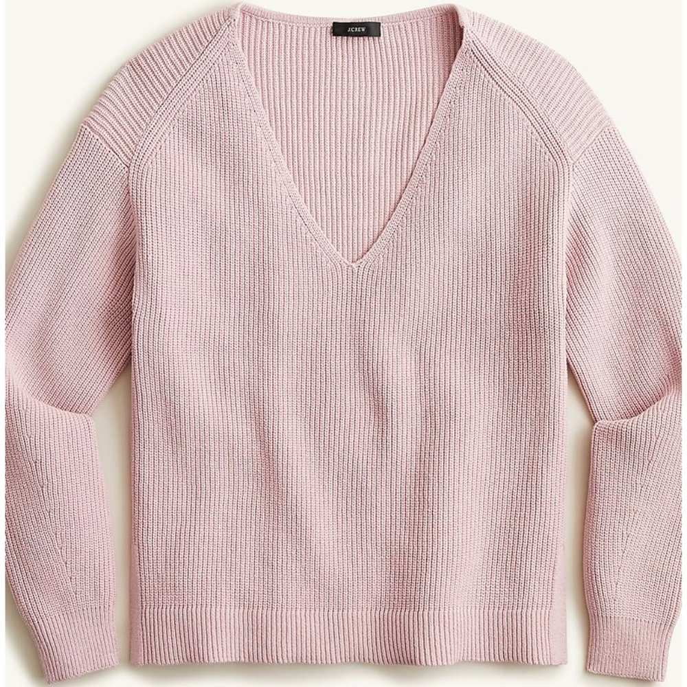 J. Crew Ribbed V-neck beach sweater size Large